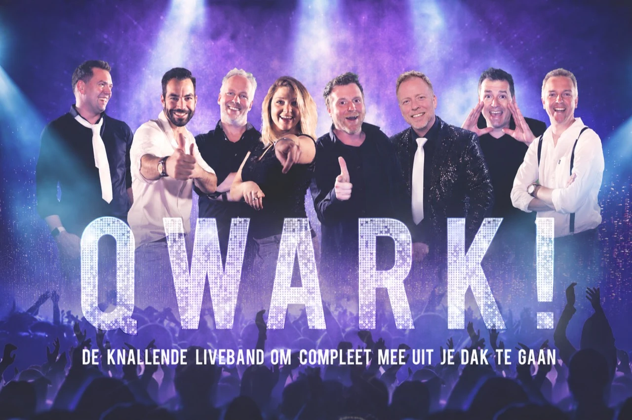 Nieuwe bandfoto van de acht leden van QWARK! Live